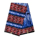 African Wax Print Fabric (Ankara) - Blue / Red