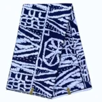 Atoghu Bamileke African Print Fabric - Blue / White