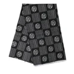 African Wax Print Fabric with Gye Nyame Adinkra Symbols