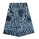 Atoghu Bamileke African Wax Print Fabric by The Yard - Navy Blue / Blue