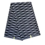 Atoghu Bamileke Bandjoun African Print Fabric by The Yard - Navy Blue / Gray